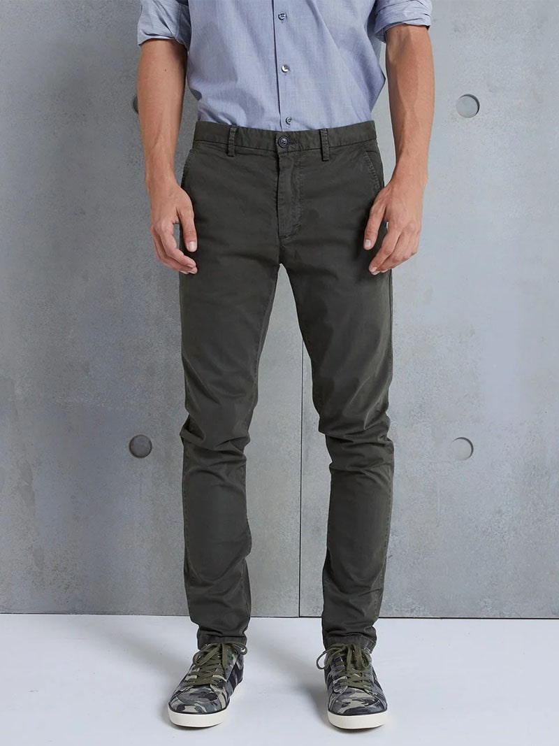 PANTALON CHINO LIVIANO VERDE MILITAR – Marco Polo