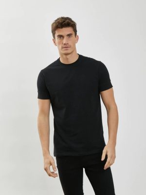 REMERA ALGODON CON LYCRA NEGRO