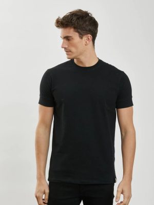 REMERA ALGODON CON LYCRA NEGRO