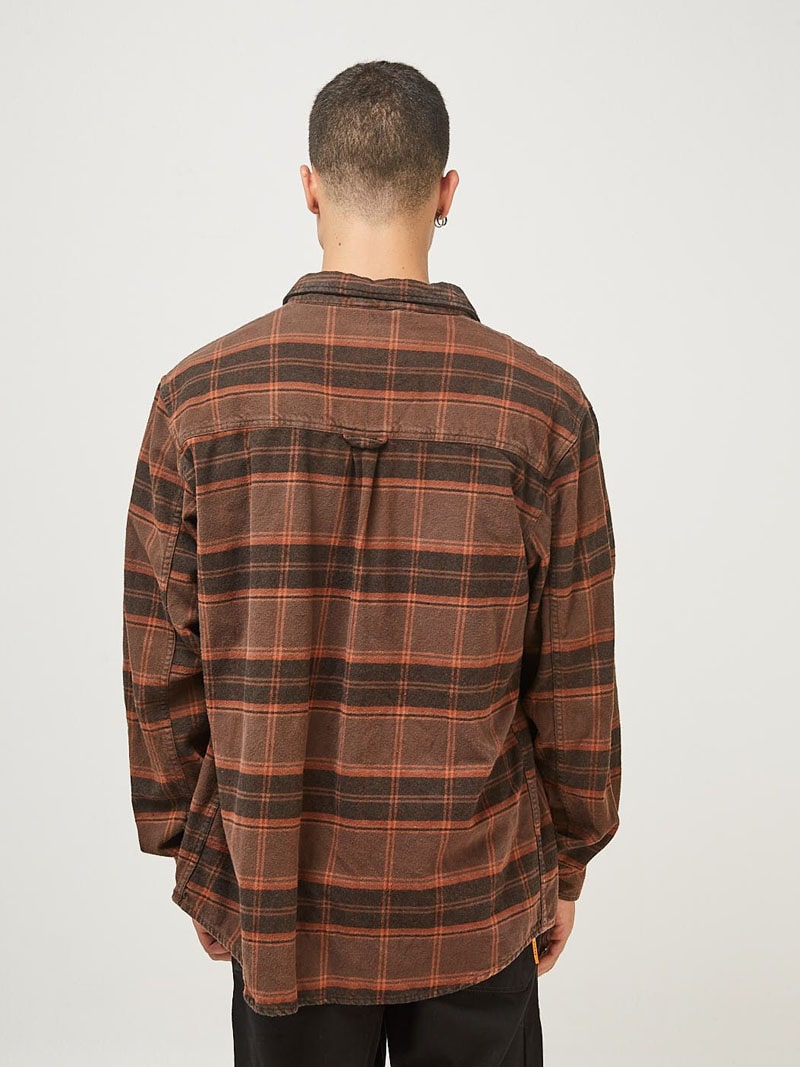 DYED JIMMY OVERSHIRT BROWN - Imagen 2