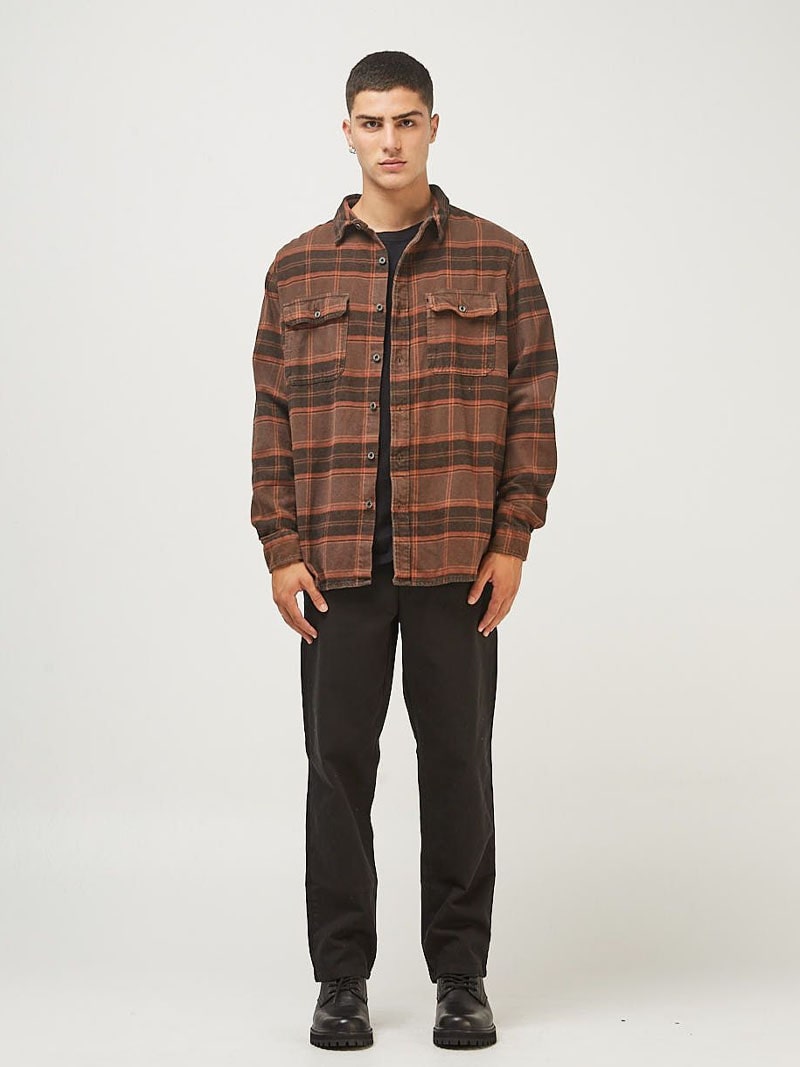 DYED JIMMY OVERSHIRT BROWN - Imagen 3