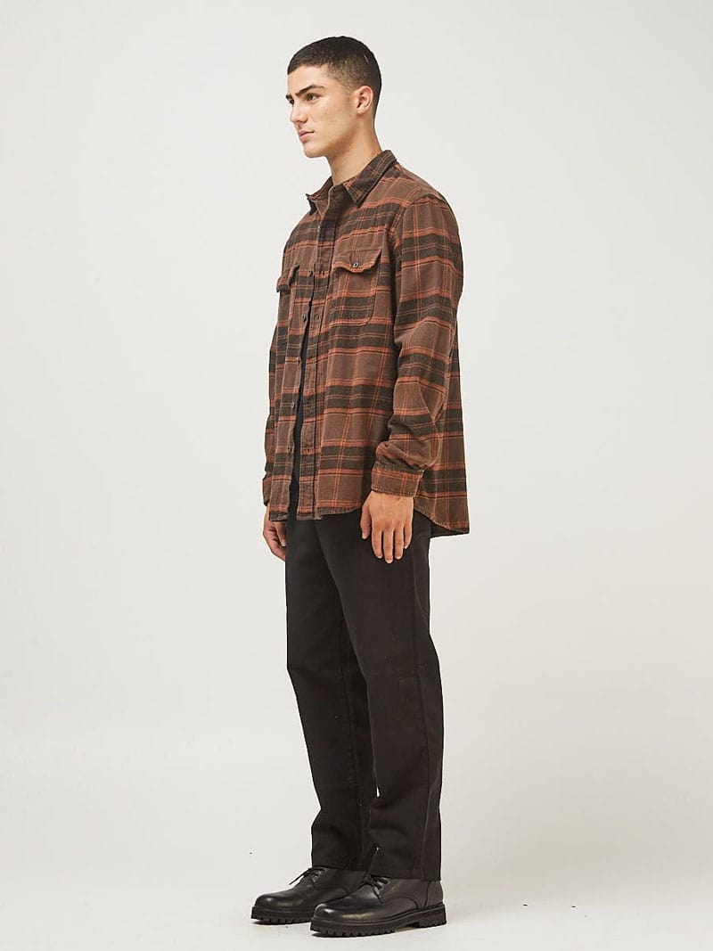 DYED JIMMY OVERSHIRT BROWN - Imagen 4