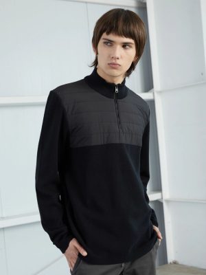 MEDIO CIERRE NYLON TEJIDO NEGRO