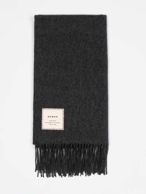 PLAIN WOOL SCARF GRIS OSCURO
