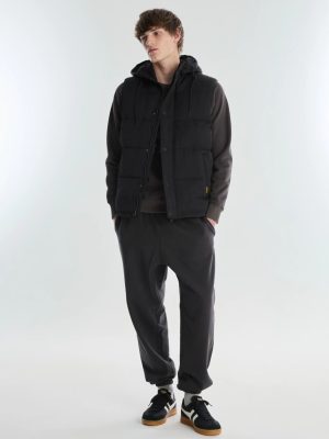 CHALECO PUFFER NYLON NEGRO