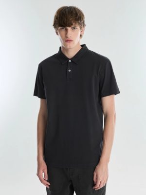 CHOMBA JERSEY PESADO NEGRO