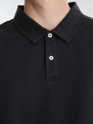 CHOMBA JERSEY PESADO NEGRO