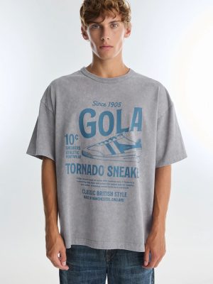 REMERA JERSEY PESADO ESTAMPADA GRIS CLARO