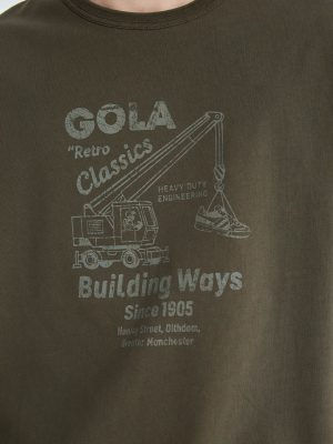 REMERA JERSEY PESADO ESTAMPADA VERDE MILITAR