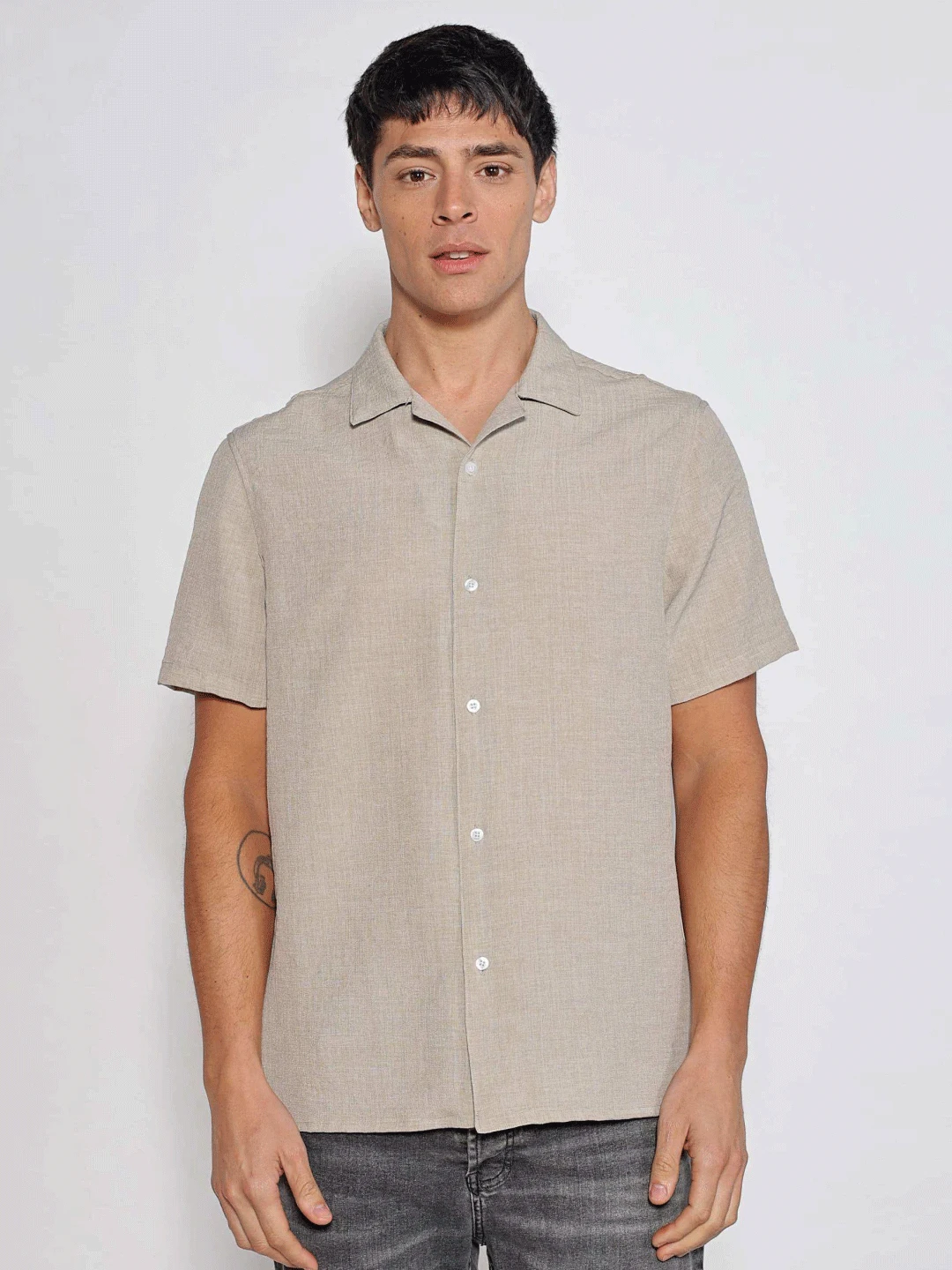 CAMISA NAPHILL BEIGE - Imagen 4