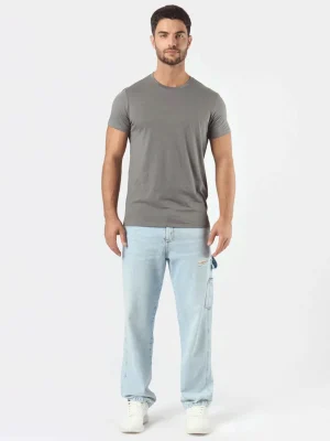 REMERA ALGODÓN PERUANO BASCA GRIS TOPO