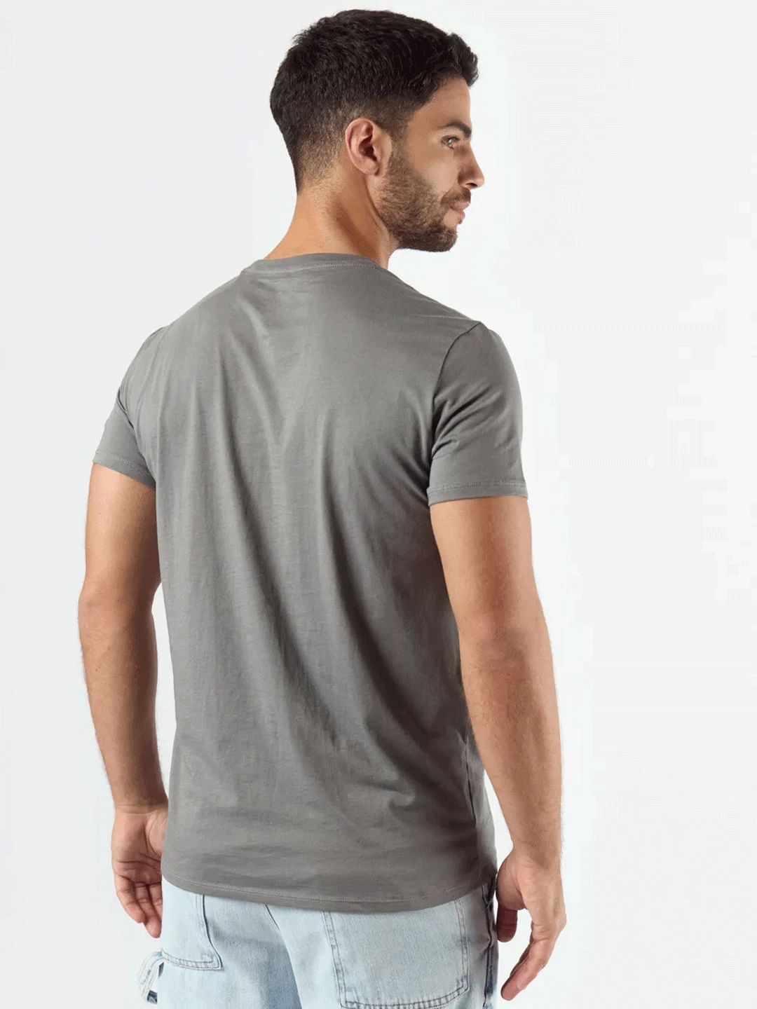 REMERA ALGODÓN PERUANO BASCA GRIS TOPO - Imagen 4