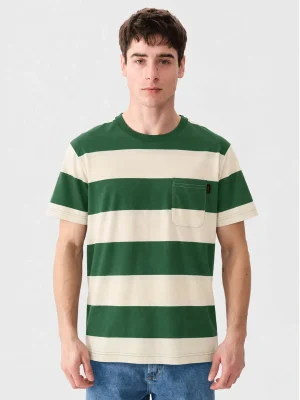 REMERA CREW RAYADA VERDE