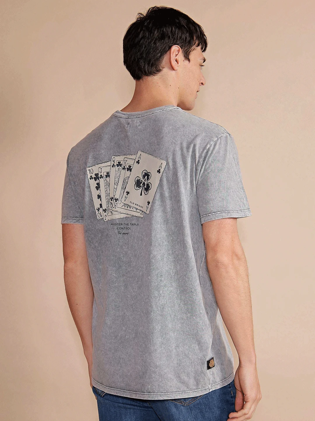 REMERA POKER GRIS MEDIO